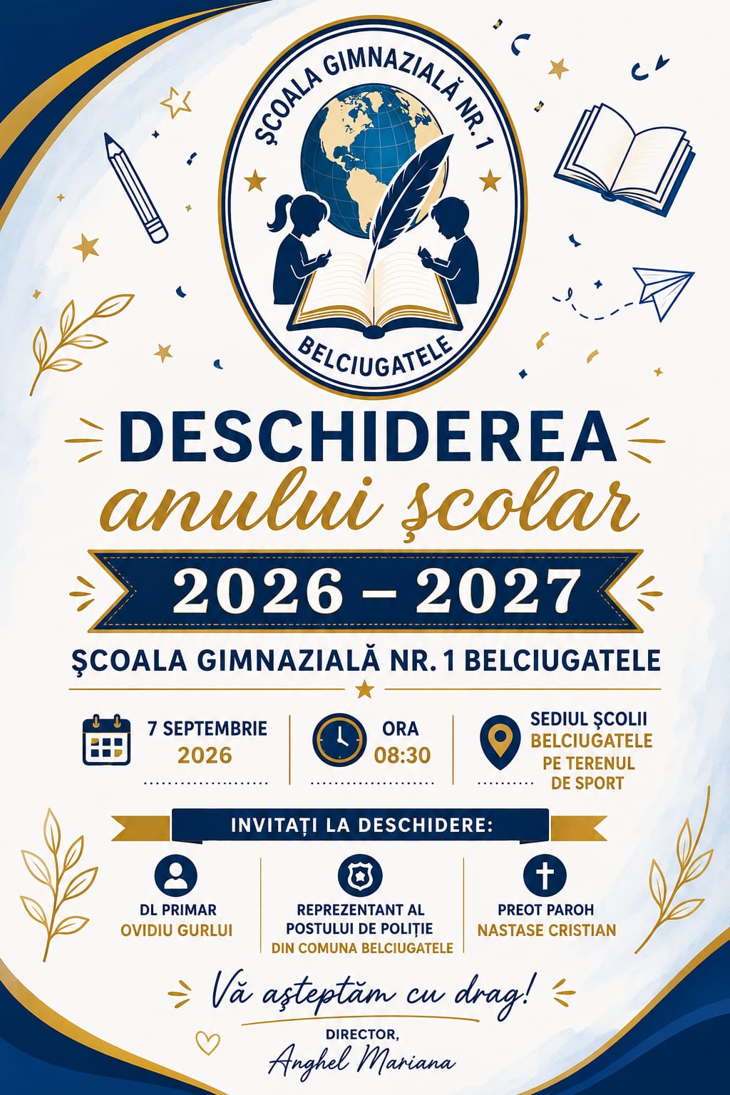 Festivitatea de deschidere a noului an scolar - 7 septembrie 2026